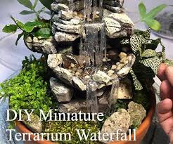 Totally unusual backyard ponds, pools and fountains take a look at some unique water features ranging from small waterfalls to deluxe swimming pools. Diy Miniature Terrarium Waterfall 7 Steps With Pictures Instructables