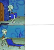 25 best memes about squidward looking out window meme. Squidward Folds Lawn Chair Meme Template