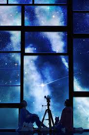 In japan, late night anime (深夜アニメ, shin'ya anime) refers to anime series broadcast on television late at night or in the early hours of the morning, usually between 10 pm and 4 am jst. Wallpaper Window Starry Night Anime Girl And Boy 2880x1800 Hd Picture Image