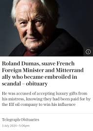 A concise biography of Roland Dumas, the man of Mitterrand
