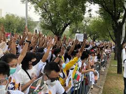 Defaming key royals is punishable under a lese majeste law by up to 15 years in prison per count. Myanmar S People Protest At Un Office To Demand Release Of Aung San Suu Kyi Thai Pbs World The Latest Thai News In English News Headlines World News And News Broadcasts