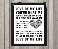 Queen Freddie Mercury Love Of My Life Word Art Print Poster Wall Art Inspirational Print Home Decor Gift Fram Inspirational Prints Poster Wall Art Framed Gifts