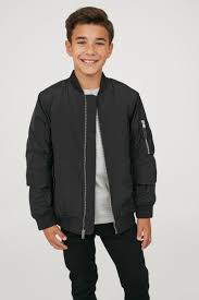 Padded Bomber Jacket Black Kids H M Us Padded Bomber Jacket Bomber Jacket Black Bomber Jacket