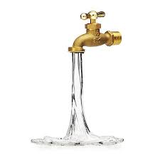 Hand blown glass vessel sinks. Glass Water Faucet Water Art Fountain Sculpture Uncommon Goods