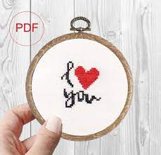 Plus, use our caption/border maker tool to chart your own words. I Love You Cross Stitch Pdf Pattern Cross Stitch Cross Stitch Heart Cross Stitch Patterns