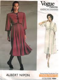 Vogue Pattern 1984 Vintage Albert Nipon Dresses Size 12