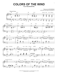 Vanessa Williams Colors Of The Wind Vanessa Williams Sheet Music Piano Sheet Music