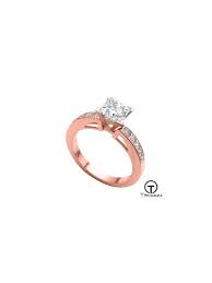 Barogirl oro rosa boda coronas y tiaras corona de princesa t. Alessa Acor Anillo De Compromiso Oro Rosado Trimooni
