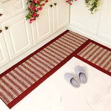 Kitchen floor mat with gray moroccan tiles deisgn. Buy Tealp Kitchen Rug Set Kitchen Floor Rug Washable Floor Runner Stripe Pattern Floor Runner Rugs Non Slip Washable Bath Mats Water Absorption Toilet Rugs Red Online At Low Prices In India Amazon In