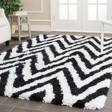 Black And White Chevron Rug Safavieh Chevron Shag Ivory Black 6 Ft X 9 Ft Area Rug Sg250b 6 Black Shag Rug Black Area Rugs Shag Area Rug