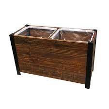 Grapevine 28 In X 17 75 In Urban Garden Brown Recycled Wood Planter 12022lu Mo The Home Depot Wood Planters Wood Planter Box Garden Planter Boxes