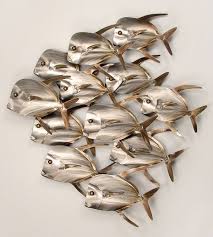 Lookdown Fish School Of 12 Metal Fish Decor Fish Art Outdoor Metal Wall Art