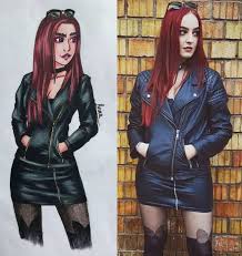 Full version (up to 18steps) + step by step videos ('drawing and painting leather jacket' total duration: Anime Girl In Leather Jacket Drawing Shakal Blog