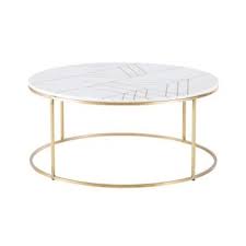 Salontafel Van Aluminium En Goudkleurig Metaal Table Basse Marbre Blanc Table Basse Marbre Table Basse Ronde