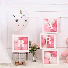 Buy letters baby wood unbranded decorative plaques & signs and get the best deals at the lowest prices on ebay! Buy Baby Shower Boxes Party Decorations 4 Pcs Transparent Balloons Boxes Decor With Letters Individual Baby Blocks Design For Boys Girls Baby Shower Decorations Gender Reveal Bridal Showers Birthday Party Backdrop