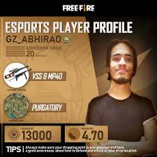 Garena free fire follows a ranking system, which means depending on the performance of the players, they are divided into various tiers. Free Fire Esports India Survivors Introducing Esports Player Profiles Our Player Profile Of The Week Is Gz Abhirao From Team Gz Army Freefireindia Freefire Ffplayerprofile Esports Indiakabattleroyale Facebook