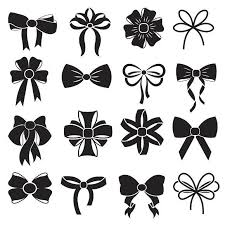 Black And White Bow Clipart Gift Decorative Ribbon Bow By Microone On Creativemarket Bow Vector Bow Drawing Bow Clipart