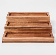Threshold Stained Acacia 3 Tier Spice Rack In 2020 Countertop Spice Rack Spice Rack Organization 3 Tier Spice Rack
