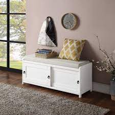 One of them which quite popular is the one which consist of shoe storage and coat hanger. Shoe Storage Bench Entryway Storage Bench With Drawers Wooden Entryway Foyer Bedroom End Of Bed Bench W Seating Cushions Hallway Shoe Footstool Ottoman 20 2 X44 X13 7 White A1299 Walmart Com Walmart Com