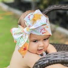 Neutral Floral Baby Head Wrap, Flower Girl Turban, Tie-on Whimsical Bow,  Knit Toddler Headband, Baby Spring Adjustable Hair Accessories