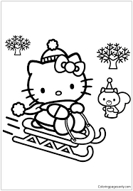 I'll be thinking of you as you ride the winter slopes on your sleds and toboggans. Hello Kitty Skiing In Christmas Coloring Pages Cartoons Coloring Pages Coloring Pages For Kids And Adults