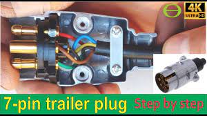 7 way trailer plug wire connector inline cord 7 pin inline harness kit rv blade. How To Wire A 7 Pin Trailer Plug Diagram Shown Youtube