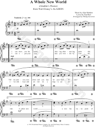 Peabo Bryson A Whole New World Sheet Music Easy Piano In G Major Transposable Download Print Disney Songs Sheet Music Easy Piano