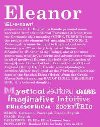 Eleanor Personalized Name Print Typography Print Detailed Name Definitions Numerology Calculated Destiny Tr Cool Baby Names Names With Meaning Baby Names