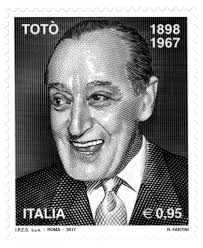 Filatelia Il francobollo emesso oggi ricorda il principe della risata Totò,  al secolo Antonio de Curtis, a cinquant'anni dalla scomparsa. Attore di  teatro, cinema e televisione, poeta e autore di canzoni, l'artista