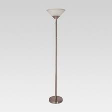 Perfect for a quiet corner or study area, this chic floor lamp evenly distributes light and complements many furniture styles. Torch Floor Lamp Silver Includes Led Light Bulb Threshold Target