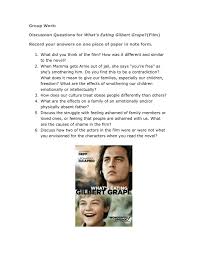 Discussion Questions For What S Eating Gilbert Grape Growth of the ego through analysis of resistance finding balance between.