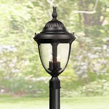 John Timberland Outdoor Post Light Fixture Black Colonial 24 1 2 Seeded Glass For Exterior Garden Yard Patio Driveway Walmart Com Walmart Com