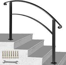 3 step handrail wave,mattle wrought iron handrail 1 or 3 step,stair rail with installation kit, hand rails for outdoor steps,black 5.0 out of 5 stars 2 $168.89 $ 168. Vevor 5 Step Adjustable Handrail Fits 4 Or 5 Steps Stair Rail Wrought Iron Handrail Matte Black Walmart Com Iron Handrails Wrought Iron Handrail Stair Railing