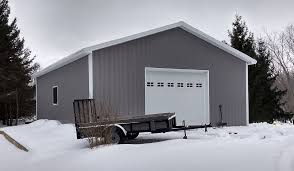 What is pole barn design? 30 X 40 X 12 Pole Barn With Steel Siding And Roof Chelsea Lumber Company