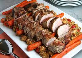 We served it with couscous instead of potatoes, which was fantastic. Pork Tenderloin With Warm Harissa Couscous Roasted Vegetable Salad Thebrookcook