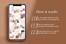 Linnea Instagram Puzzle Canva In 2020 Instagram Template Instagram Grid Pink Instagram