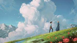Howl S Moving Castle Studio Ghibli Fantasy Art Clouds Daylight Couple Digital Art Studio Ghibli Background Howls Moving Castle Wallpaper Studio Ghibli Art