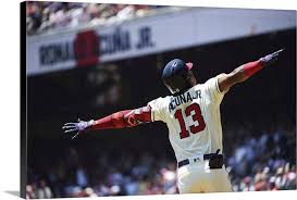 After a game and a half of heckling, the home crowd had. Ronald Acuna Jr Of The Atlanta Braves Celebrates After Hitting A Leadoff Home Run Wall Art Canvas Prints Framed Prints Wall Peels Great Big Canvas