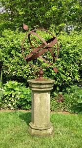 Rusted Armillary Sphere And Pedestal In From The Vintage Garden Company Outdoor Garden Statues Garden Spheres Armillary Sphere