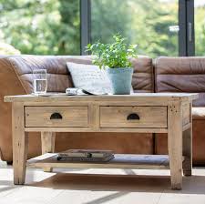 Ce meuble élégant couleur bois clair impressionne par les nombreuses possibilités qu'il offre,il peut tout autant servir de meuble de télévision, de lowboard ou encore de table basse. Table Basse Double Plateau Bois Recycle Clair Salerne Tables Basses Pier Import