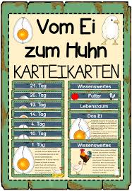 Karteikarten Vom Ei Zum Huhn Unterrichtsmaterial Im Fach Sachunterricht Karteikarten Kartei Karten