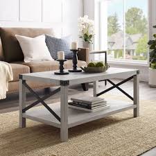 Modern Farmhouse 40 Metal X Frame Stone Gray Coffee Table Coffee Table White Oak Coffee Table Farm House Living Room