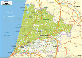Le code insee du département est le 40. Carte Geographique Detaillee Des Landes My Blog
