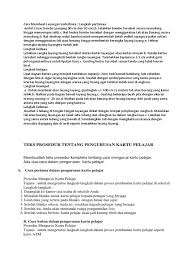 Contoh teks prosedur kompleks cara membuat getuk lindri. Teks Prosedur Tentang Cara Mengurus Kartu Pelajar Berbagi Info Kartu