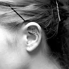 Itty Bitty Rose Ear Tattoo Behind Ear Tattoos Tiny Tattoos
