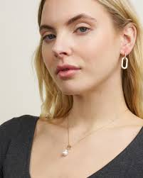 Discount stella and dot pearl earrings Hotsell Stella Dot Power Pearl Hoops  Stella and dot Pearl