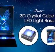 4 Ultra Bright LED Crystal Display Stand with White LED Light - Lighted  Base for 3D Laser Etched Crystal Glass Pictures, Acrylic & Glass Art