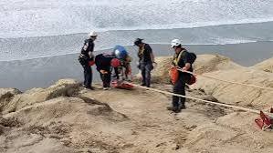 A man became stranded for several hours on cliffs hundreds of feet above  the ocean near the Torrey Pines Gliderport last night.