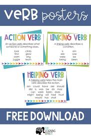 Verb Posters Action Helping And Linking Free Linking