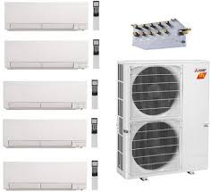 Mr cool diy mini split review. Mitsubishi 5 Zone M Series Mini Split System With 42000 Btu Five 6k Indoor Units 5 Port Branch Box And An Outdoor Unit In White Appliances Connection